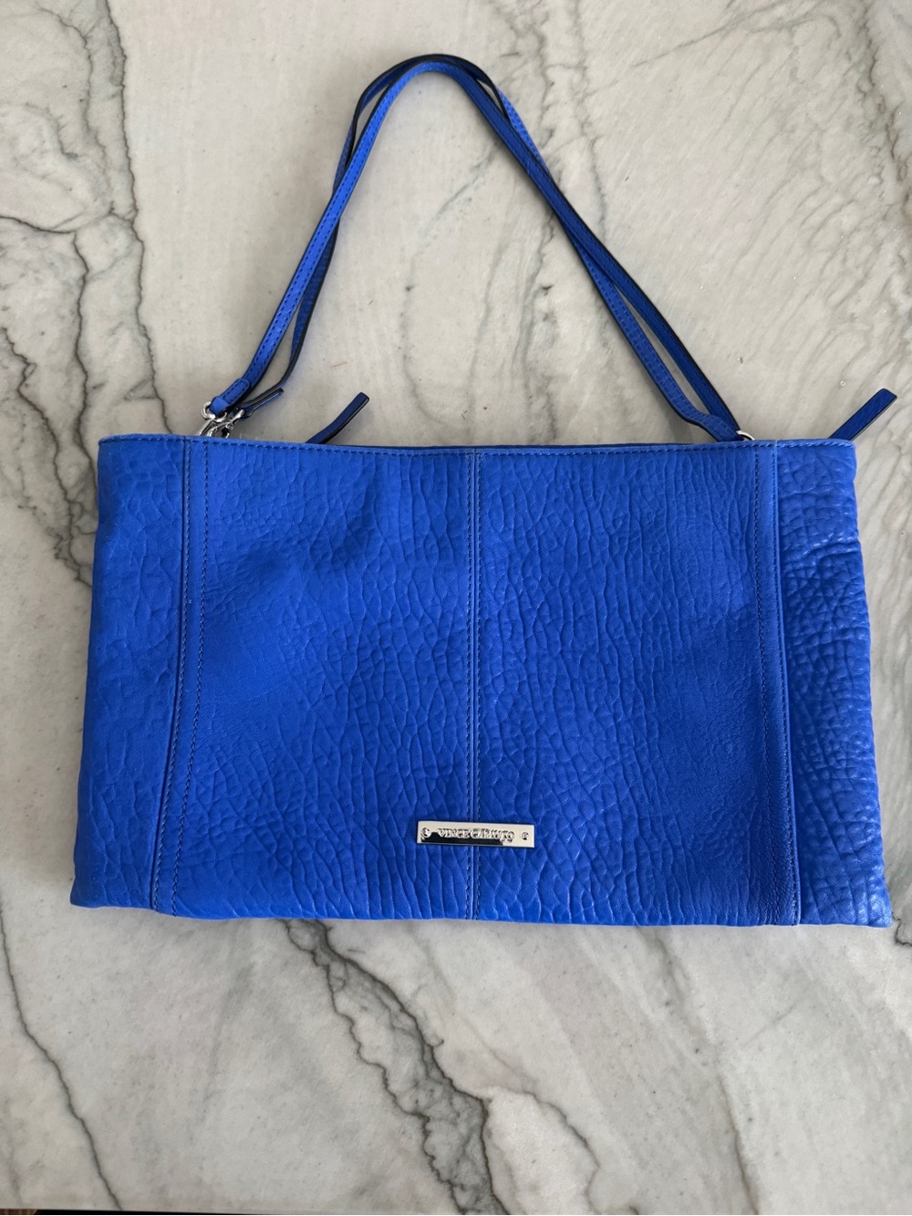 Vince Camuto Electric Blue Leather Shoulder Bag